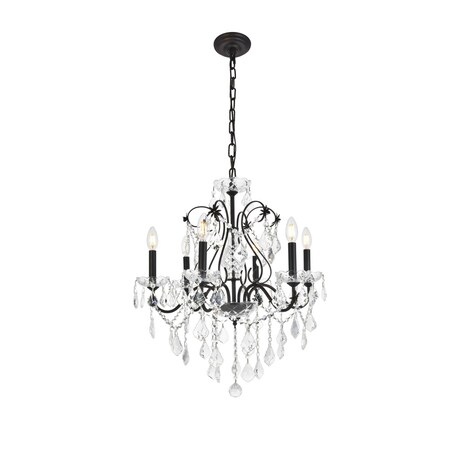 Elegant Lighting St. Francis 6 light Dark Bronze Chandelier Clear Royal Cut Crystal V2015D24DB/RC